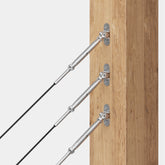 DECKHOME 1/8" Adjustable Angle Cable Railing Kit for Wood Posts - 10 Pairs