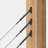 DECKHOME 1/8" Black Adjustable Angle Cable Railing Kit for Wood Posts - 10 Pairs