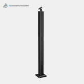 DECKHOME 36" Black Stainless Steel Stair Post - Top Mount (Angled)
