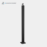 DECKHOME 42" Black Stainless Steel Stair Post - Top Mount (Angled)