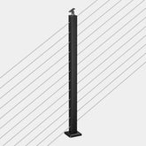 DECKHOME 42" Black Stainless Steel Stair Post - Top Mount (Angled)