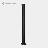 DECKHOME 42" Black Stainless Steel Level Cable Railing Post - Top Mount
