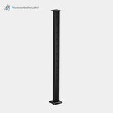 DECKHOME 42" Black Stainless Steel Level Cable Railing Corner Post - Top Mount