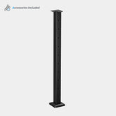 DECKHOME 36" Black Stainless Steel Level Cable Railing Corner Post - Top Mount
